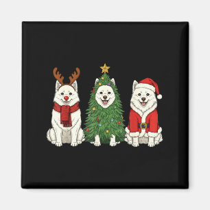 Retro-Weihnachten Amerikanischer Eskimohund Santa Magnet