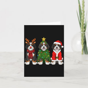 Retro Weihnachten Bernedoodle Weihnachtsmann Renti Karte
