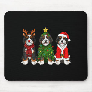 Retro Weihnachten Bernedoodle Weihnachtsmann Renti Mousepad