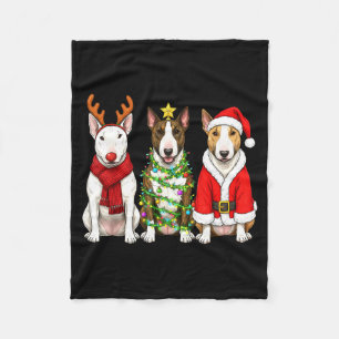 Retro-Weihnachten Bull Terrier Santa Rentier Hund Fleecedecke