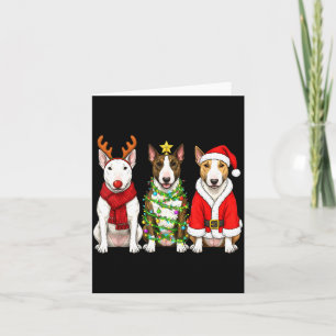 Retro-Weihnachten Bull Terrier Santa Rentier Hund  Karte