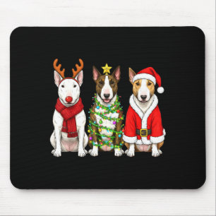 Retro-Weihnachten Bull Terrier Santa Rentier Hund Mousepad