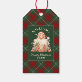 Retro Weihnachten der Familie mit Namen und Jahr Geschenkanhänger