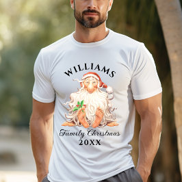 Retro Weihnachten der Familie mit Namen und Jahr T-Shirt