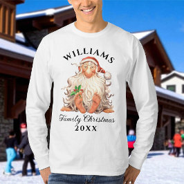 Retro Weihnachten der Familie mit Namen und Jahr T-Shirt