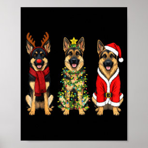Retro-Weihnachten Deutscher Schäferhund Santa Rent Poster