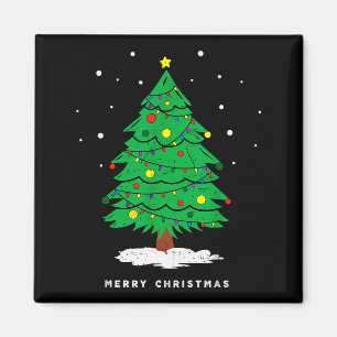 Retro-Weihnachten Fröhliche Weihnachtsbaumlichter Magnet