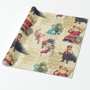 Retro Weihnachten Geschenkpapier