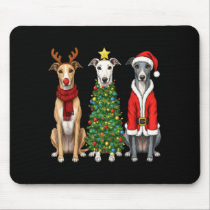 Retro-Weihnachten Ghound Weihnachtsmann Rentier Hu Mousepad