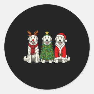 Retro Weihnachten Great Pyrenees Weihnachtsmann Re Runder Aufkleber