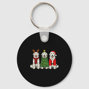 Retro-Weihnachten Great Pyrenees Weihnachtsmann-Re Schlüsselanhänger