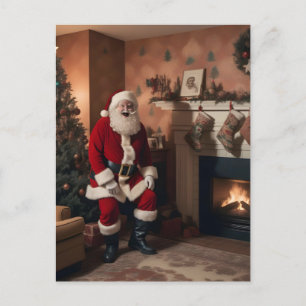 Retro-Weihnachten Gruseliger Weihnachtsmann Postkarte