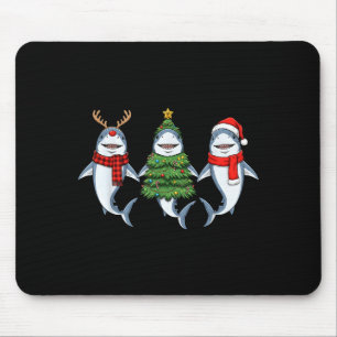 Retro-Weihnachten-Hai-Santa-Rentier Mousepad