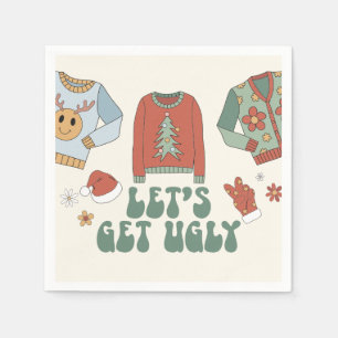 Retro-Weihnachten-Hässliche-Schwester-Party Serviette