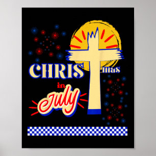 Retro-Weihnachten im Juli Christ Jesus Gott Sommer Poster