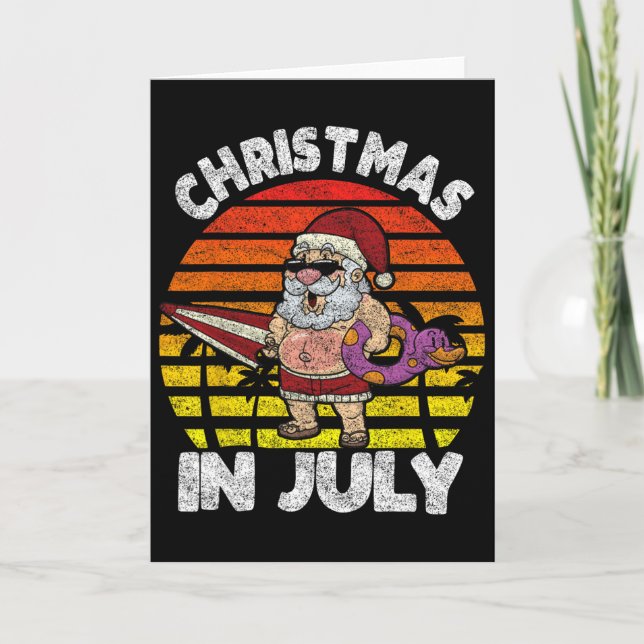 Retro Weihnachten im Juli  Karte (Vorderseite)