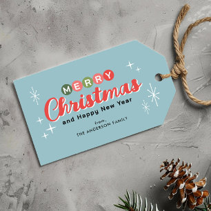 Retro-Weihnachten im Stil der Mitte des 20. Jahrhu Geschenkanhänger