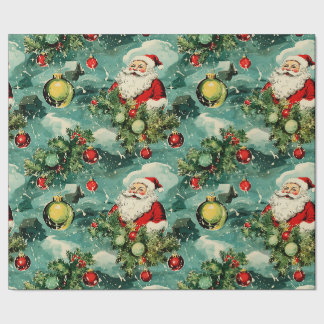Retro-Weihnachten im Vintage-Stil: Winters Freude Geschenkpapier