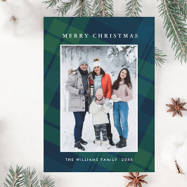 Retro Weihnachten Kariert ein Foto Gruß