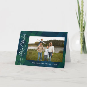 Retro Weihnachten Kariert ein Foto Gruß