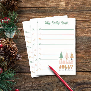 Retro-Weihnachten Mein täglicher Zielplaner linier Post-it Klebezettel