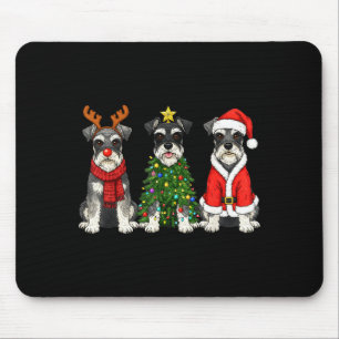 Retro-Weihnachten Miniaturschnauzer Weihnachtsmann Mousepad