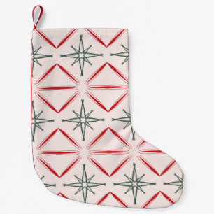Retro-Weihnachten Mitte des Jahrhunderts nahtloses Kleiner Weihnachtsstrumpf