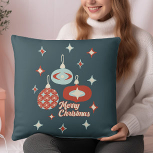 Retro-Weihnachten Mittel Jahrhundert Modernes Atom Kissen
