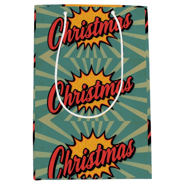 Retro Weihnachten  Mittlere Geschenktüte (Vorderseite)