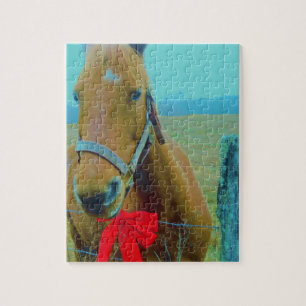 retro Weihnachten Pferd Puzzle