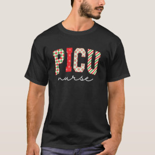Retro-Weihnachten PICU-Krankenschwester Xmas Pädia T-Shirt