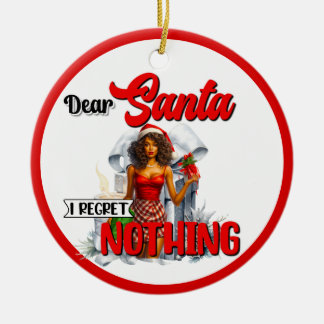Retro-Weihnachten Pinup Lieber Santa, ich bereue n Keramik Ornament