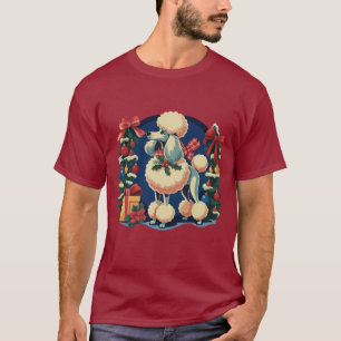 Retro-Weihnachten-Pudel Vintage 1950er Jahre Feier T-Shirt