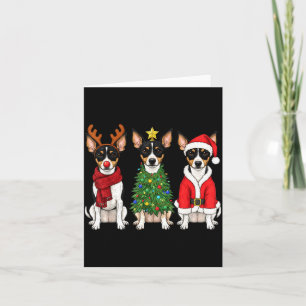 Retro-Weihnachten Ratten Terrier Santa Rentier Hun Karte