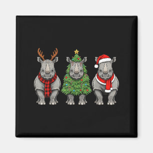 Retro-Weihnachten Rhino Santa Rentier Safari-Tier Magnet