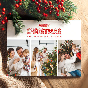 Retro-Weihnachten Rot Feiertagspostkarte