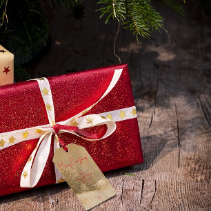 Retro-Weihnachten rote Typografie Geschenkanhänger
