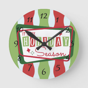 Retro Weihnachten Runde Wanduhr