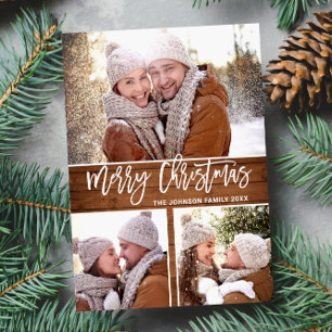 Retro-Weihnachten Rustikal 3 FOTO Gruß Feiertag Postkarte