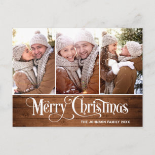 Retro-Weihnachten Rustikal 3 FOTO Gruß Feiertag Postkarte
