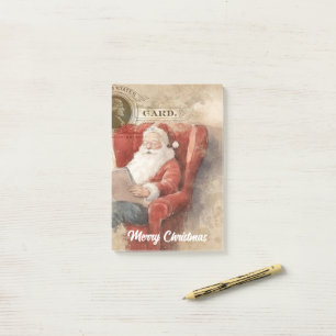 Retro-Weihnachten-Santa Post-it Klebezettel