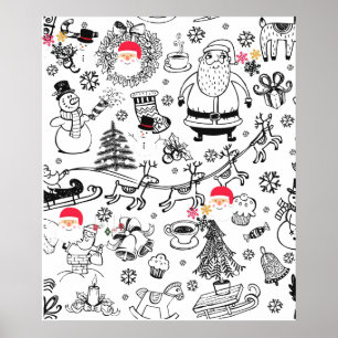Retro-Weihnachten Santa Poster