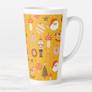 Retro-Weihnachten Santa Schaukelpferd Muster Milchtasse
