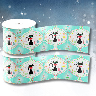 Retro-Weihnachten Siamese-Katze Ogee  Satinband