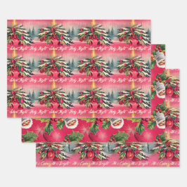 Retro Weihnachten Stille Nacht Geschenkpapier Set