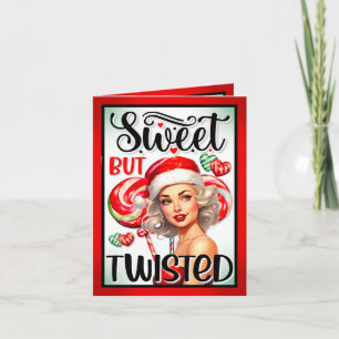 Retro-Weihnachten Süß und Verdreht Pinup Dankeskarte