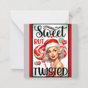 Retro-Weihnachten Süß und Verdreht Pinup Mitteilungskarte