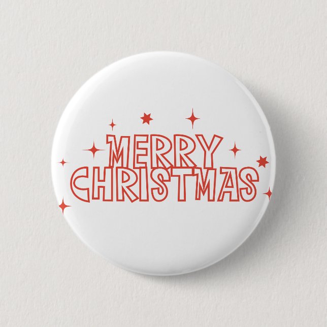 Retro Weihnachten Typografie Button (Vorderseite)