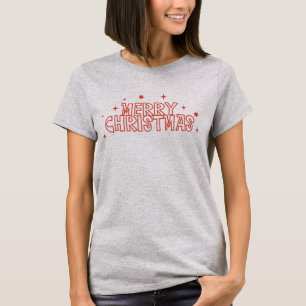 Retro Weihnachten Typografie T-Shirt