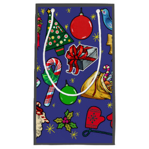 Retro Weihnachten Vintag farbenfroh blau grün Kleine Geschenktüte